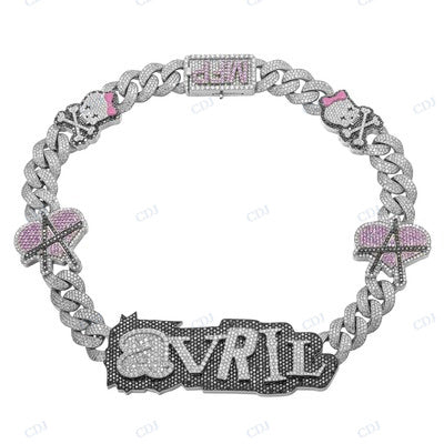 Avril Lavigne Custom-Made Diamond Necklace hip hop jewelry CustomDiamJewel
