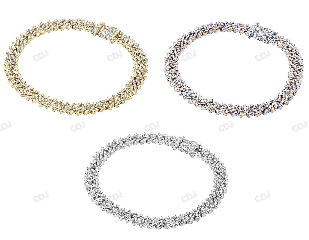 925 Sterling Silver Moissanite Unisex Cuban Bracelet hip hop jewelry customdiamjewel