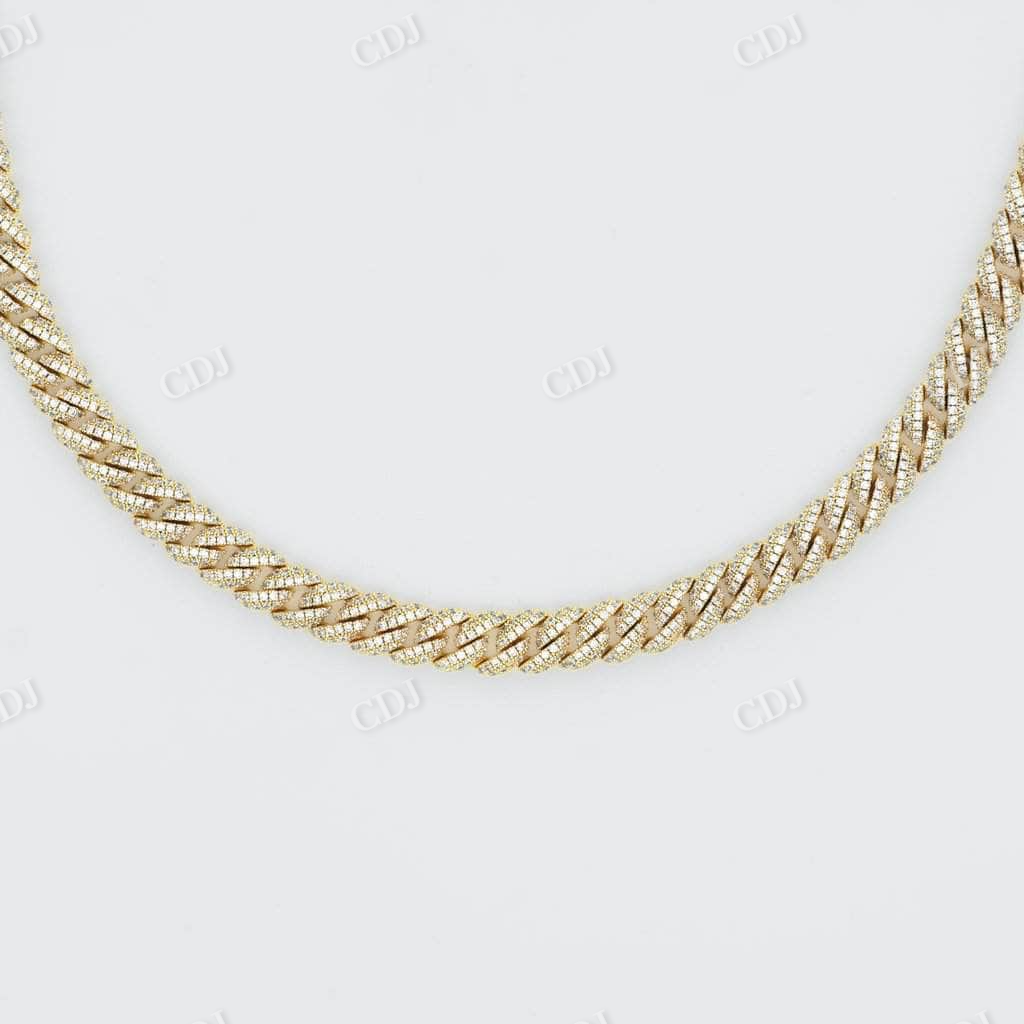 Antique Solid Gold Iced Out Diamond Cuban Chain  customdiamjewel   
