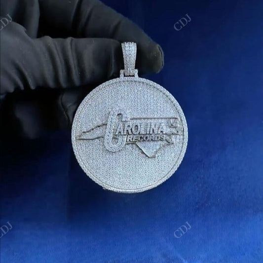 Custom Design Iced Out Diamond Sterling Silver Pendant  CustomDiamJewel   