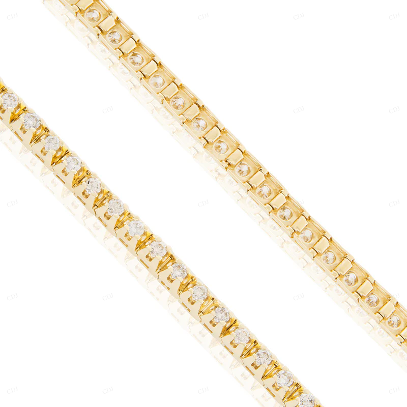 Trendy Unique Hip Hop Style Yellow gold Tennis bracelet CustomDiamJewel