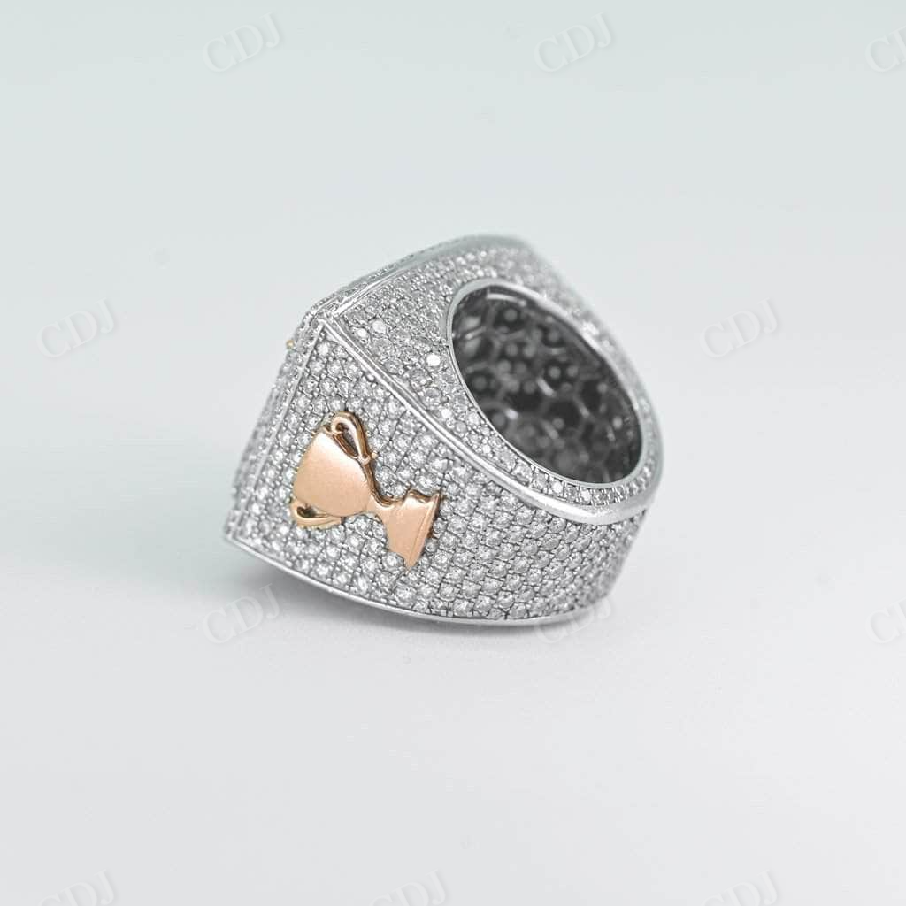 Round And Baguette Diamond Custom Hip Hop Ring  customdiamjewel   