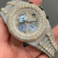 2023 Men's Silver Crystal Studded Diamond Watch, Hip Hop Jewelry, AP Watch(24 To 28 CTW)