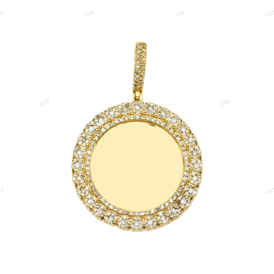 Iced Out Cluster Circle Picture Pendant hip hop jewelry CustomDiamJewel