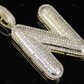 1.3" 1 CTW 10K Gold Natural Diamond N Letter Pendant CustomDiamJewel