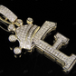 1.5" 0.4TW 10K Gold Diamond Crown Initial 'F' Letter Pendant CustomDiamJewel