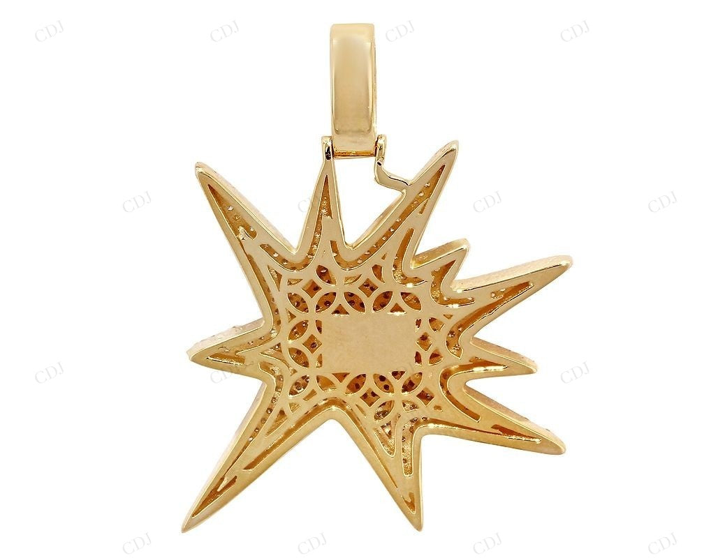 Custom Silver Moissanite Explosion Emoji Pendant CustomDiamJewel