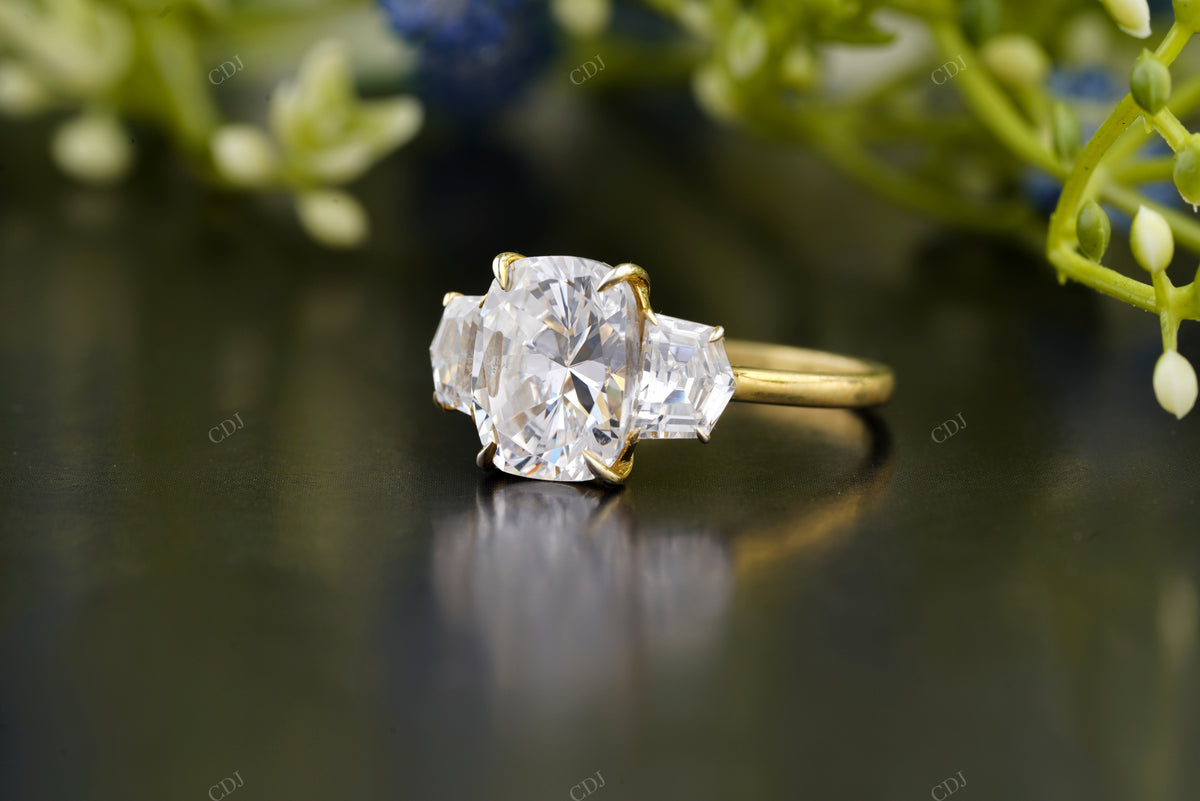 Cushion Lab-Grown Diamond Trilogy Ring customdiamjewel