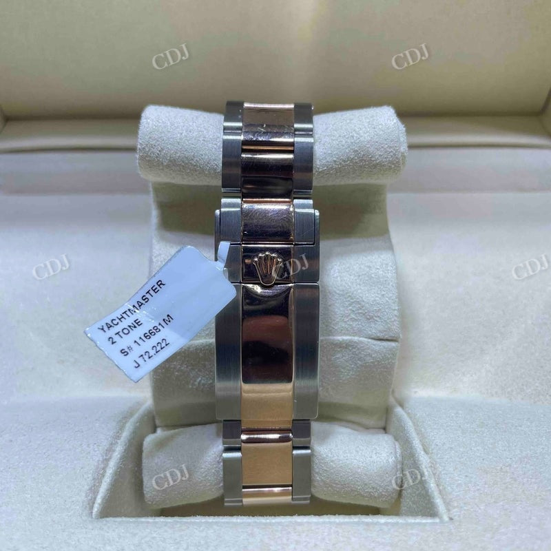 42mm Rolex Two Tone Bezel Set Moissanite Diamond Watch customdiamjewel