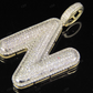 1.3" 1 CTW 10K Gold Natural Diamond N Letter Pendant CustomDiamJewel