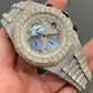 2023 Men's Silver Crystal Studded Diamond Watch, Hip Hop Jewelry, AP Watch(24 To 28 CTW)