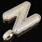 1.3" 1 CTW 10K Gold Natural Diamond N Letter Pendant CustomDiamJewel