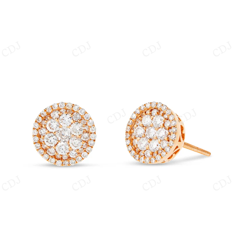 1.0 CT Diamond Circle Cluster Stud Earrings Stud earrings CustomDiamJewel