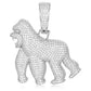 10K Solid White Gold Real Diamond Gorilla Pendant hip hop jewelry CustomDiamJewel