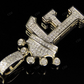 1.5" 0.4TW 10K Gold Diamond Crown Initial 'F' Letter Pendant CustomDiamJewel
