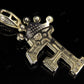 1.5" 0.4TW 10K Gold Diamond Crown Initial 'F' Letter Pendant CustomDiamJewel