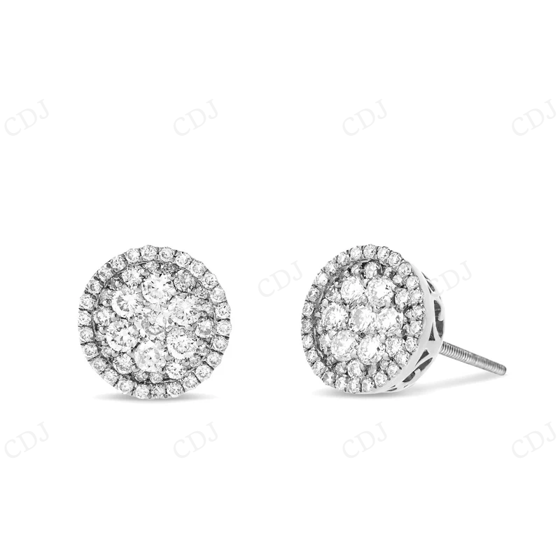 1.0 CT Diamond Circle Cluster Stud Earrings Stud earrings CustomDiamJewel