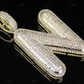1.3" 1 CTW 10K Gold Natural Diamond N Letter Pendant CustomDiamJewel
