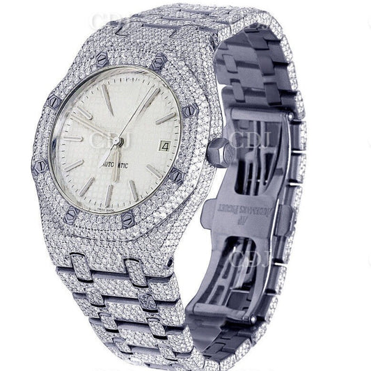 Moissanite Studded Hip Hop Wrist Watch customdiamjewel