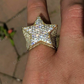 Men's Hip Hop 3D Star Solid Gold Diamond Ring  customdiamjewel   