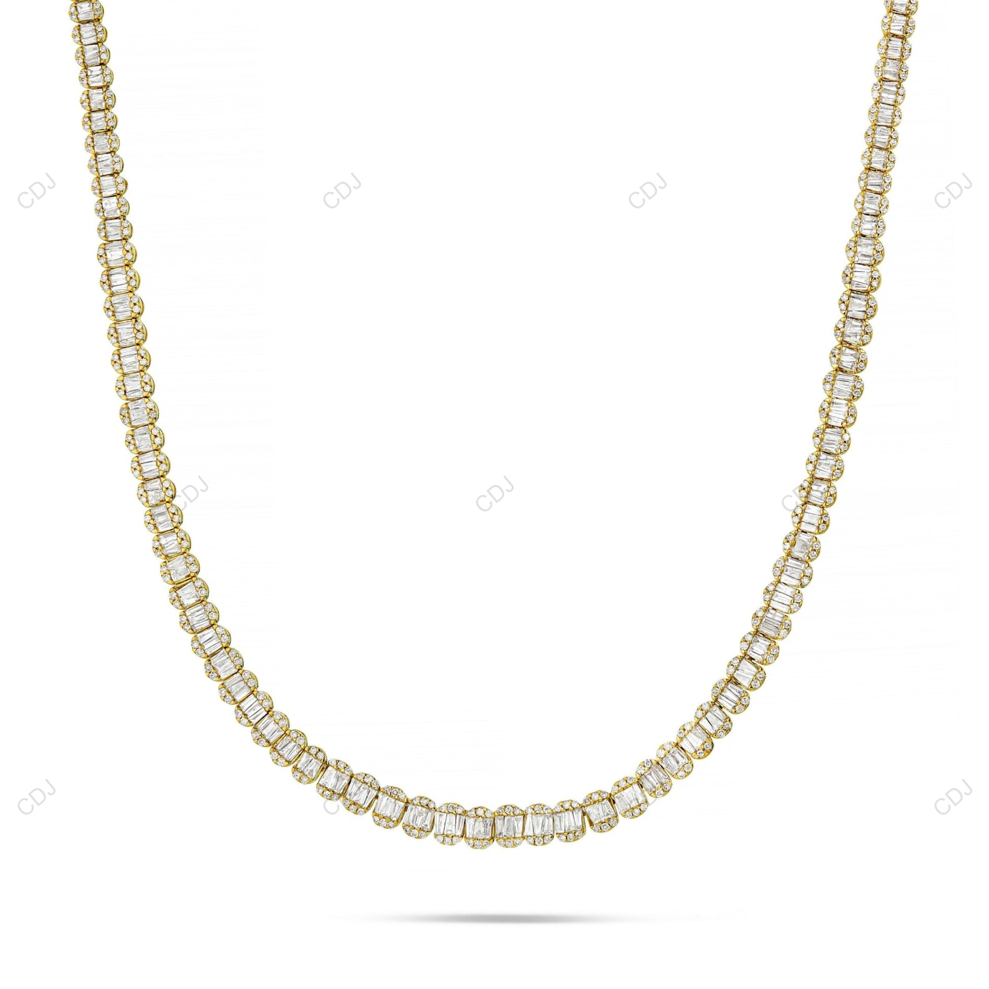 Moissanite 14KT Gold Plated GRA Certificated Tennis Chain CustomDiamJewel
