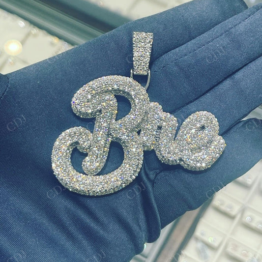 Luxury Hip Hop Moissanite Studded BRE Letter Pendant hip hop jewelry customdiamjewel   