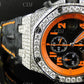 AP Chrono Black Strap Moissanite Watch customdiamjewel