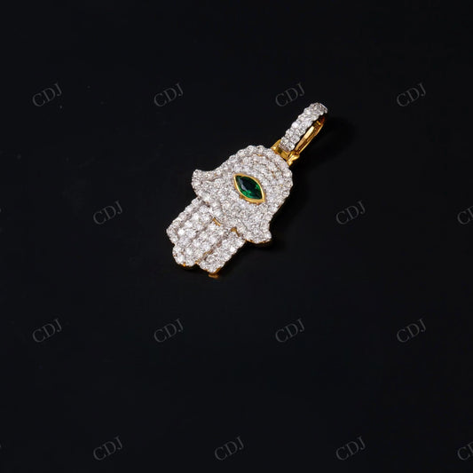 Customized Hamsa 925 Silver Moissanite Pendant Hip Hop Pendent customdiamjewel