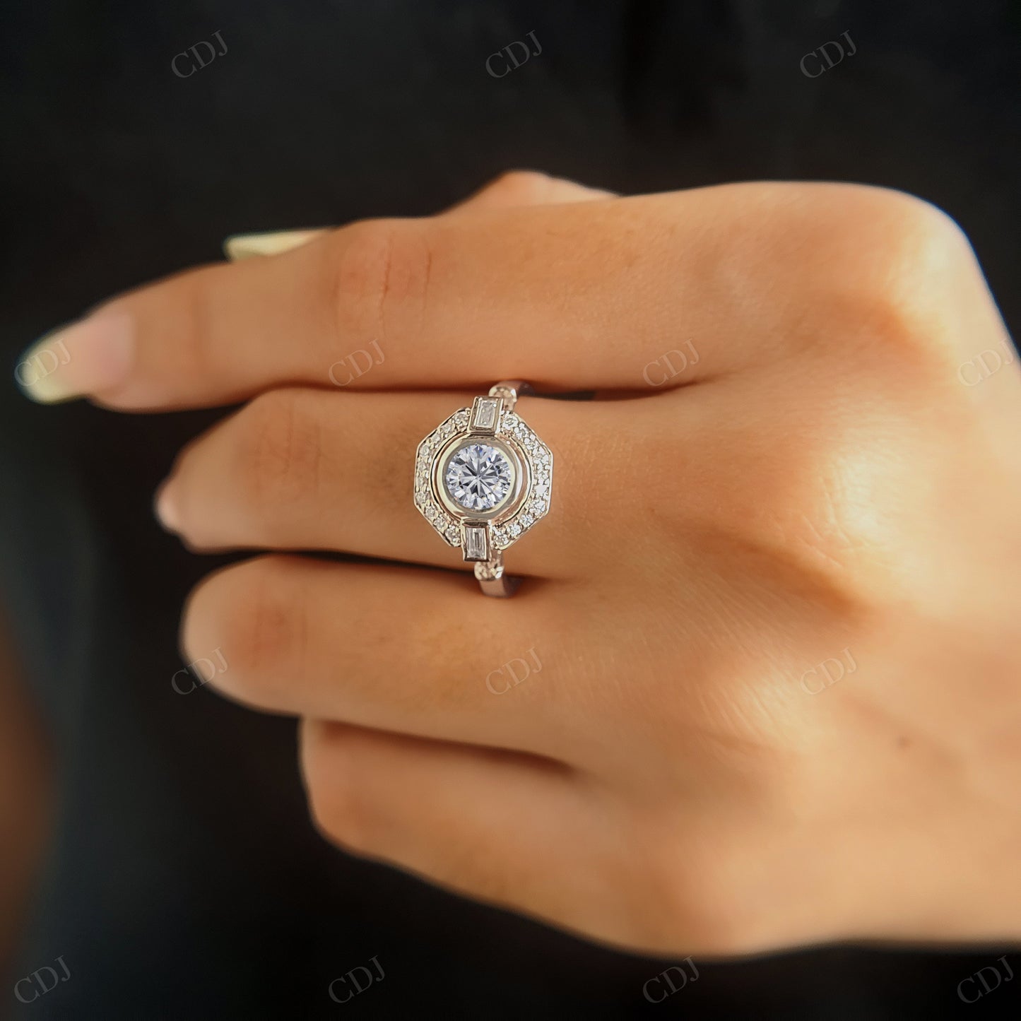 Round Cut Lab Grown Diamond Engagement Ring