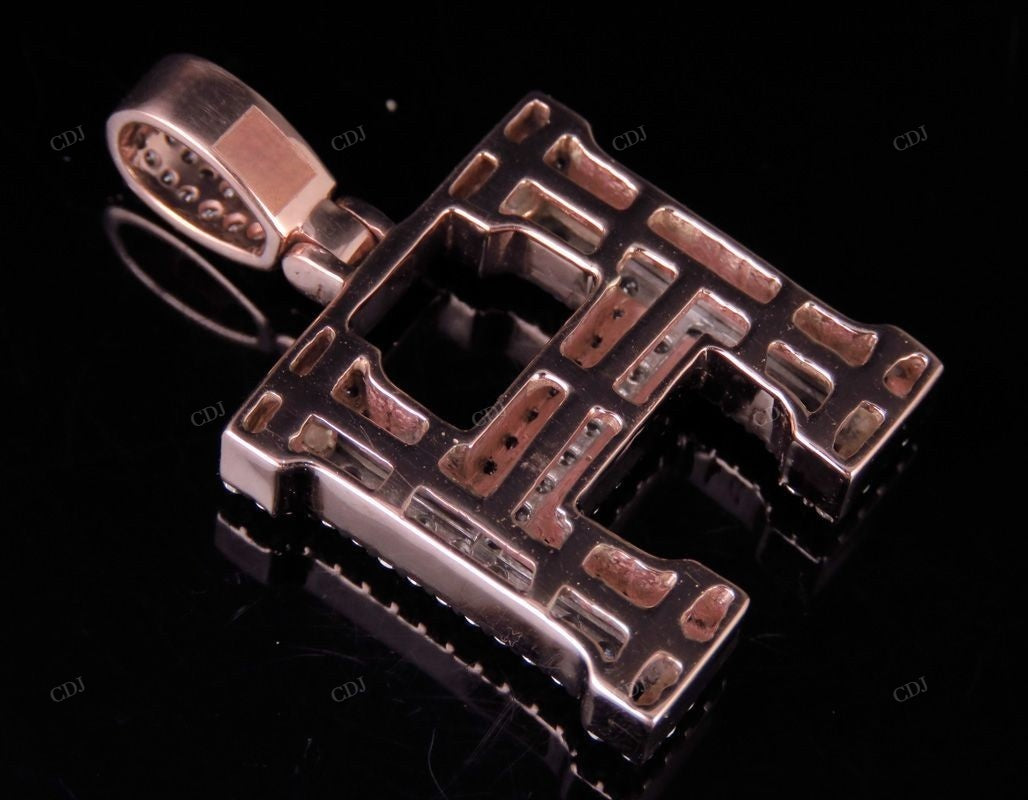 1.5" 1.6 CTW 10K Gold Natural Diamond H Letter Pendant hip hop jewelry CustomDiamJewel