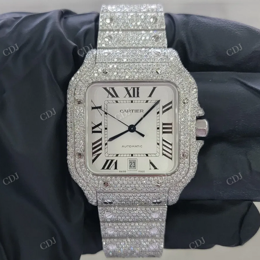 Full Iced Out Custom Moissanite Quartz Watch customdiamjewel