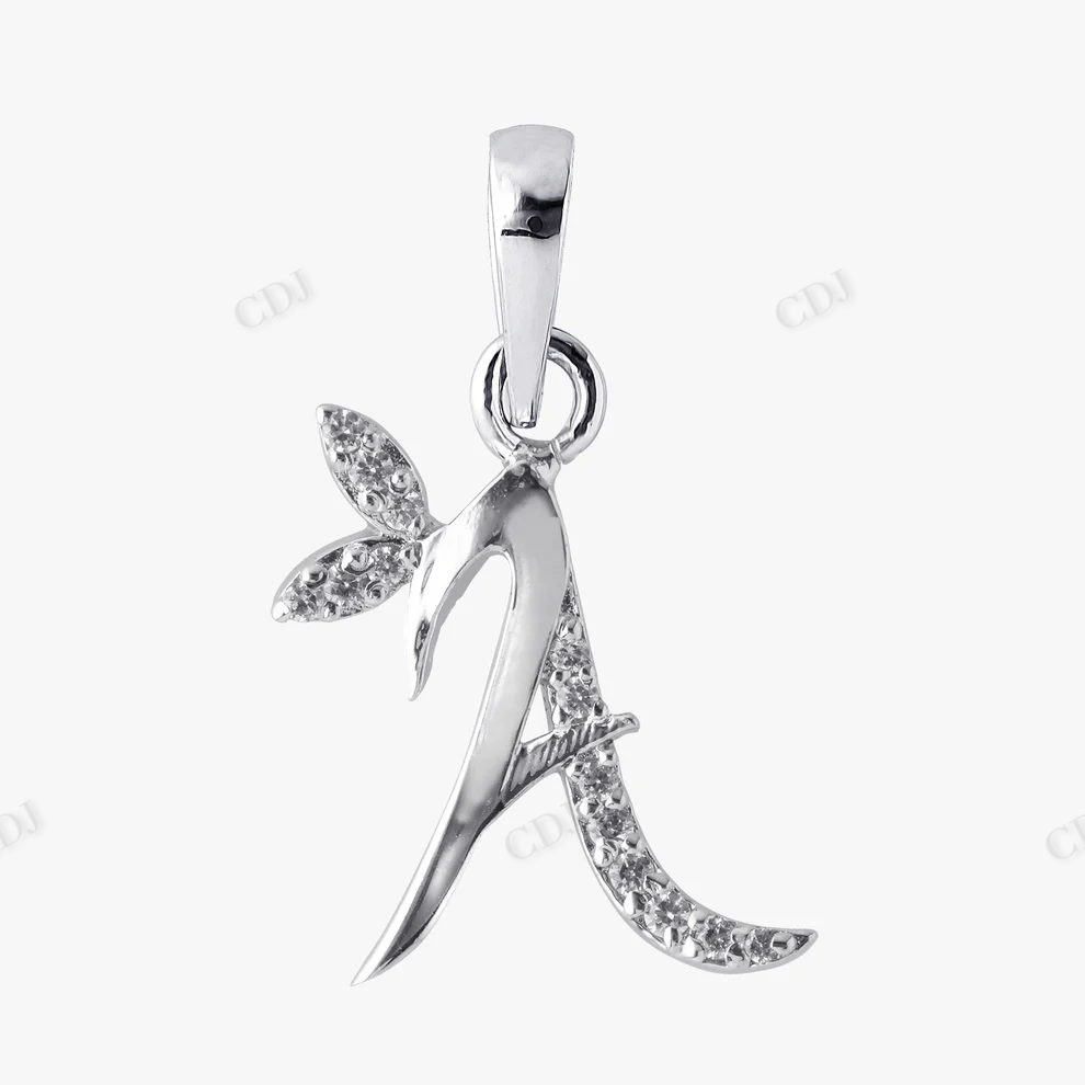 Sterling Silver Moissanite Diamond A Initial Letter Pendant hip hop jewelry CustomDiamJewel