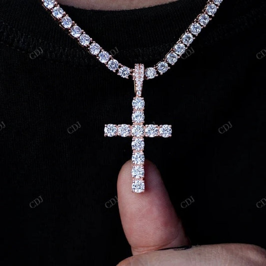 VVS Moissanite Full Iced Hip Hop Cross Pendant hip hop jewelry CustomDiamJewel