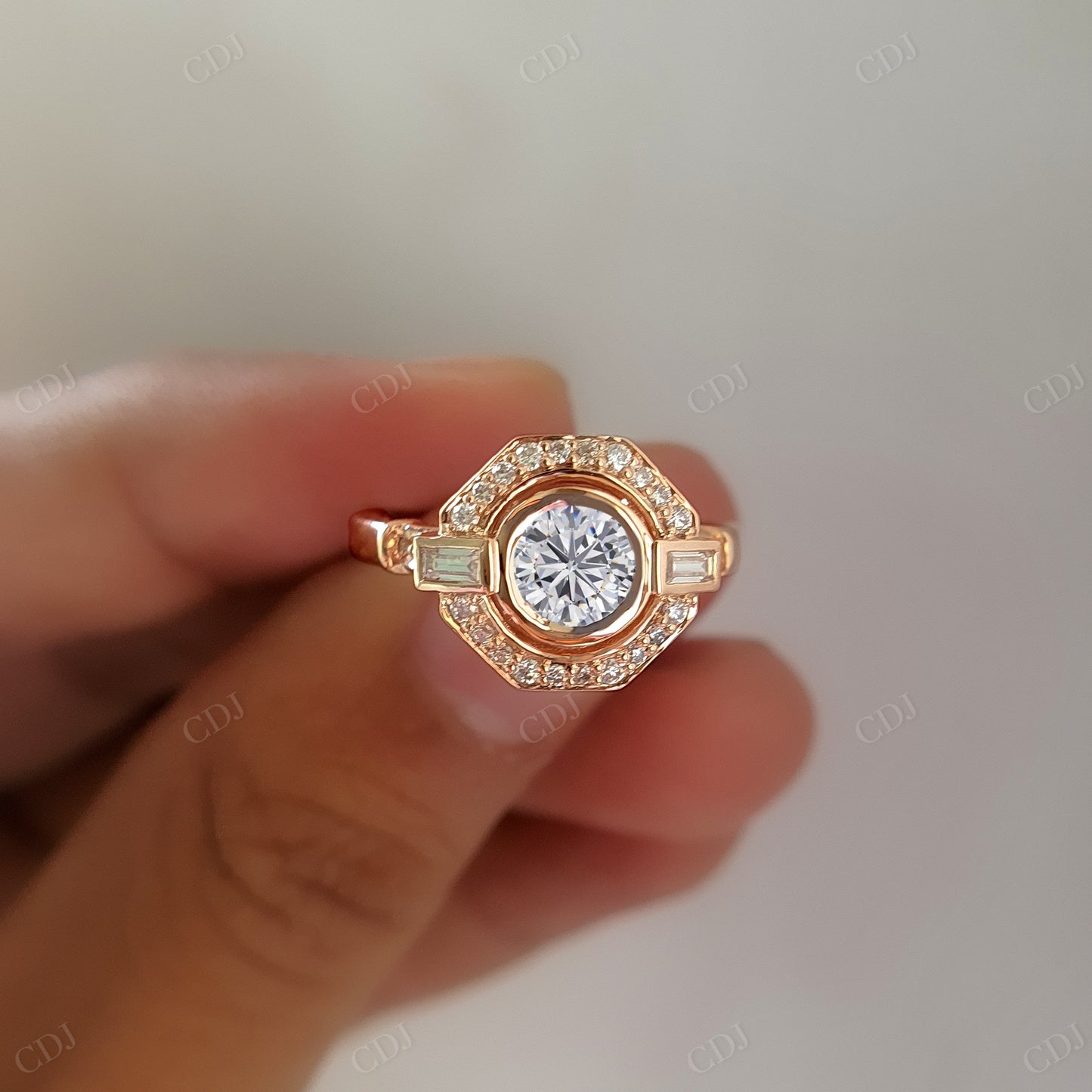 Round Cut Lab Grown Diamond Engagement Ring
