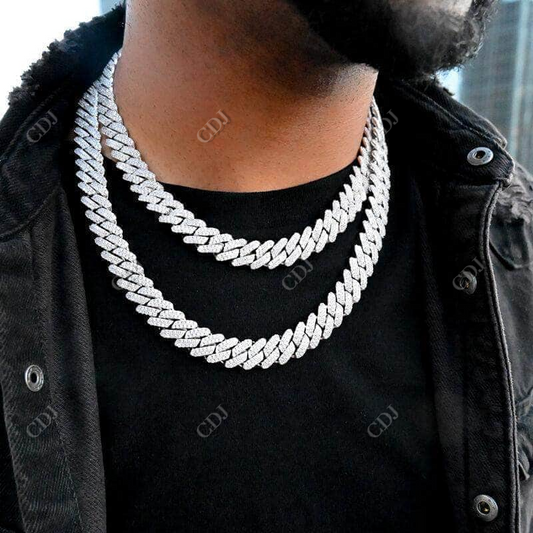 12MM Prong Set Hip Hop Diamond Cuban Chain Necklace  customdiamjewel   