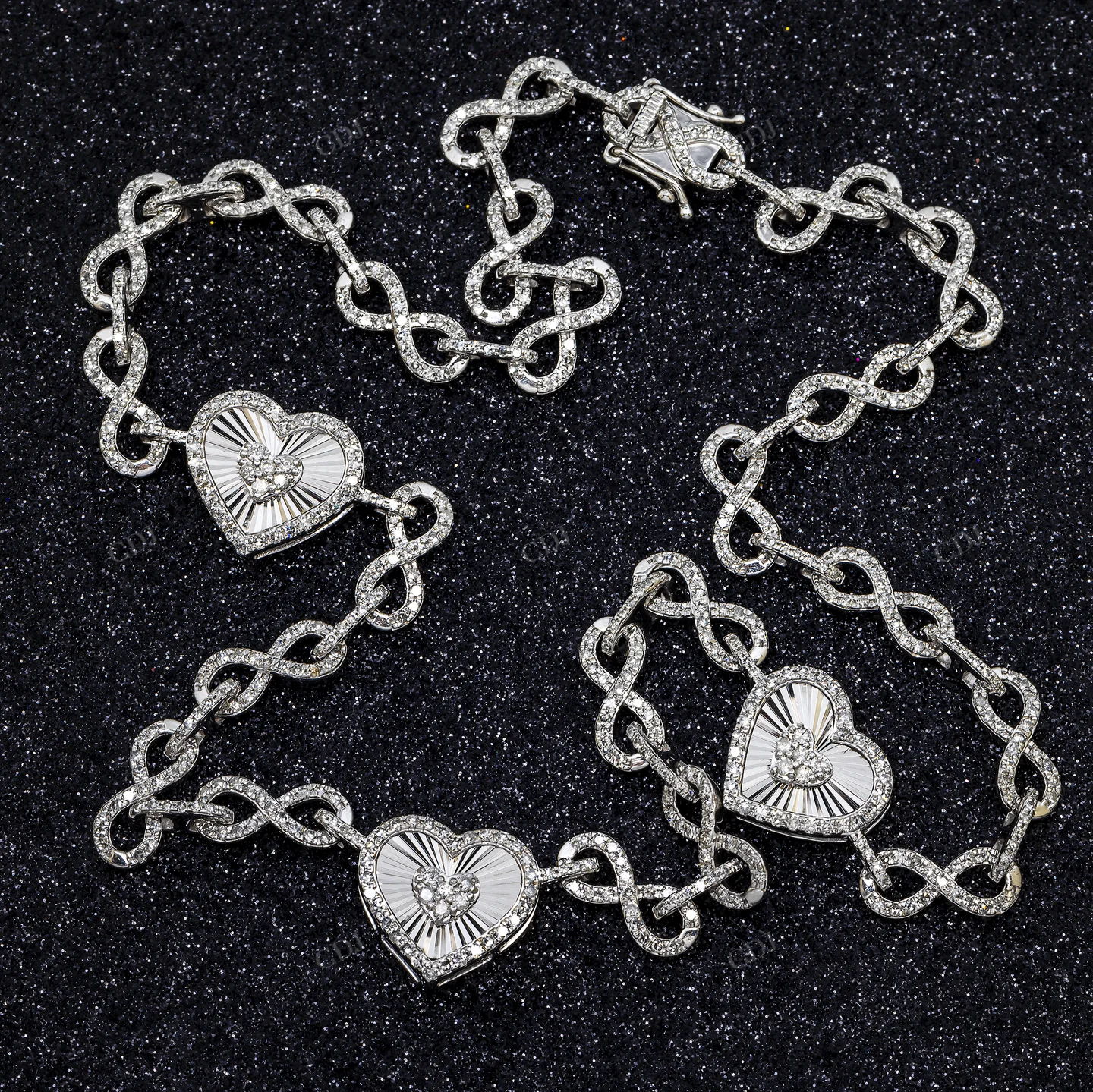 4.90 CT Moissanite Diamond Infinity Link Heart Chain hip hop jewelry CustomDiamJewel