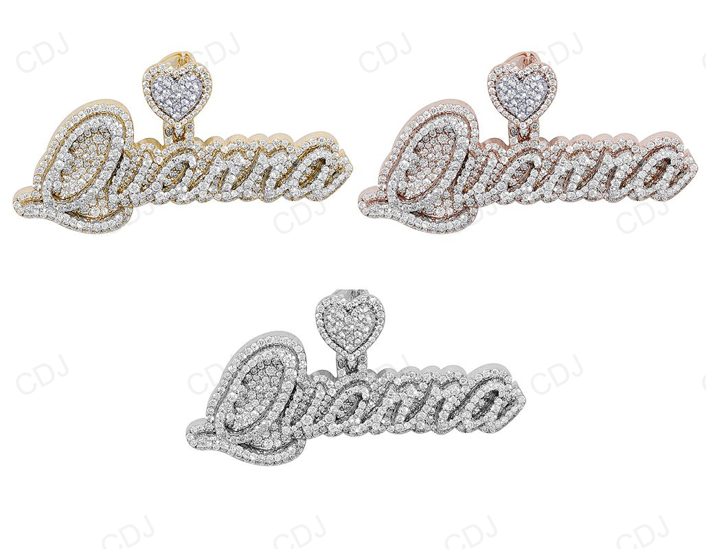 925 Silver Moissanite Letter Pendant For Unisex hip hop jewelry CustomDiamJewel