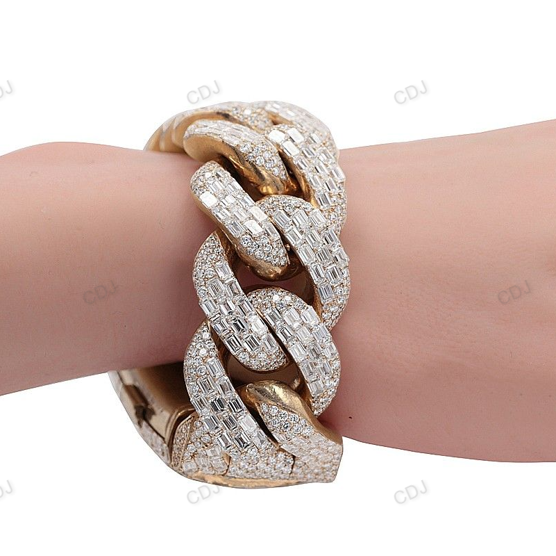22MM Iced Out Moissanite Cuban Bracelet In Silver hip hop jewelry CustomDiamJewel
