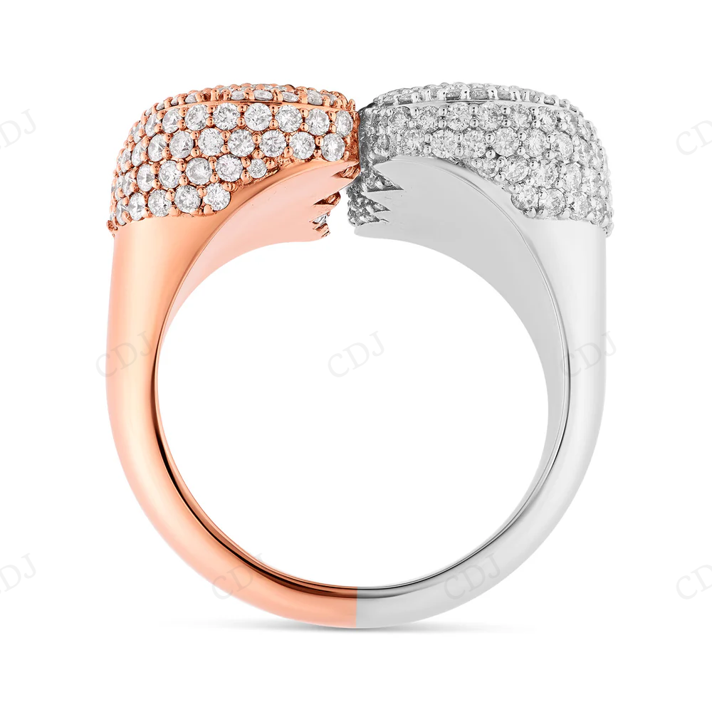 Broken Heart Two Tone Diamond Ring For Men And Women hip hop ring CustomDiamJewel