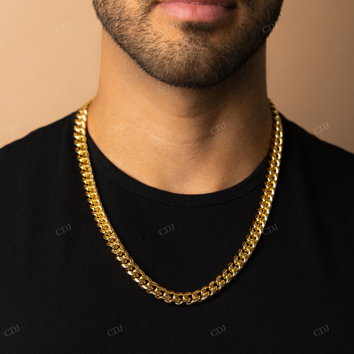 Gold Plated 3mm Miami Cuban Link Chain hip hop jewelry CustomDiamJewel