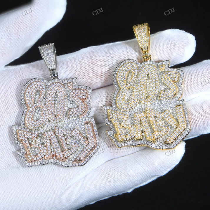 Iced Out Hip Hop Two Tone Moissanite Pendant hip hop jewelry CustomDiamJewel