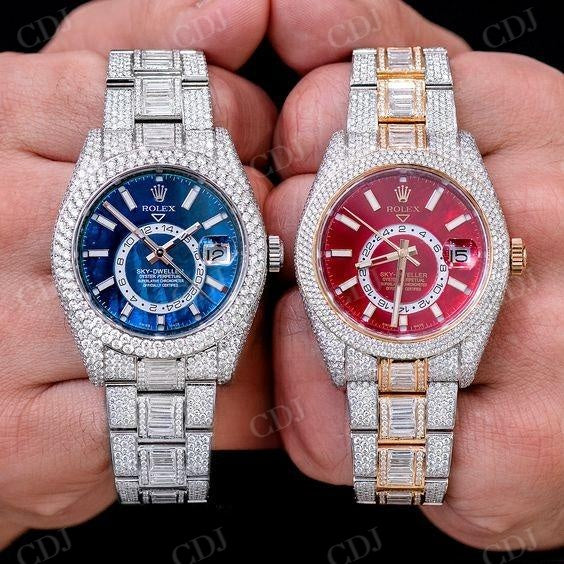 Rolex Sky Dweller VVS Diamond Watch For Rapper customdiamjewel