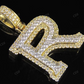 1.5" 1.9 CTW Natural Diamond Solid Gold Custom Initial 'R' Letter Pendant CustomDiamJewel