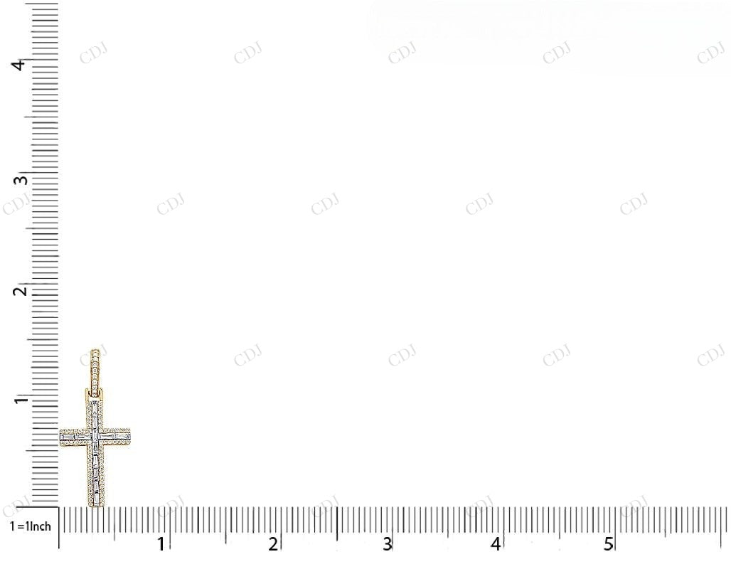 1.4 Inch 10K Gold Lab Grown Diamond Cross Pendant Hip Hop Pendent customdiamjewel