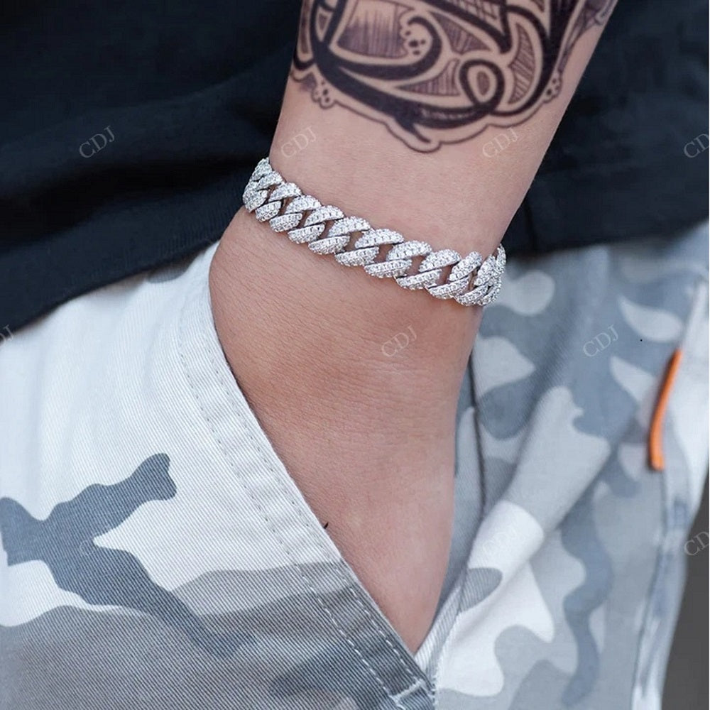 Hip Hop Moissanite Cuban Bracelet hip hop jewelry CustomDiamJewel