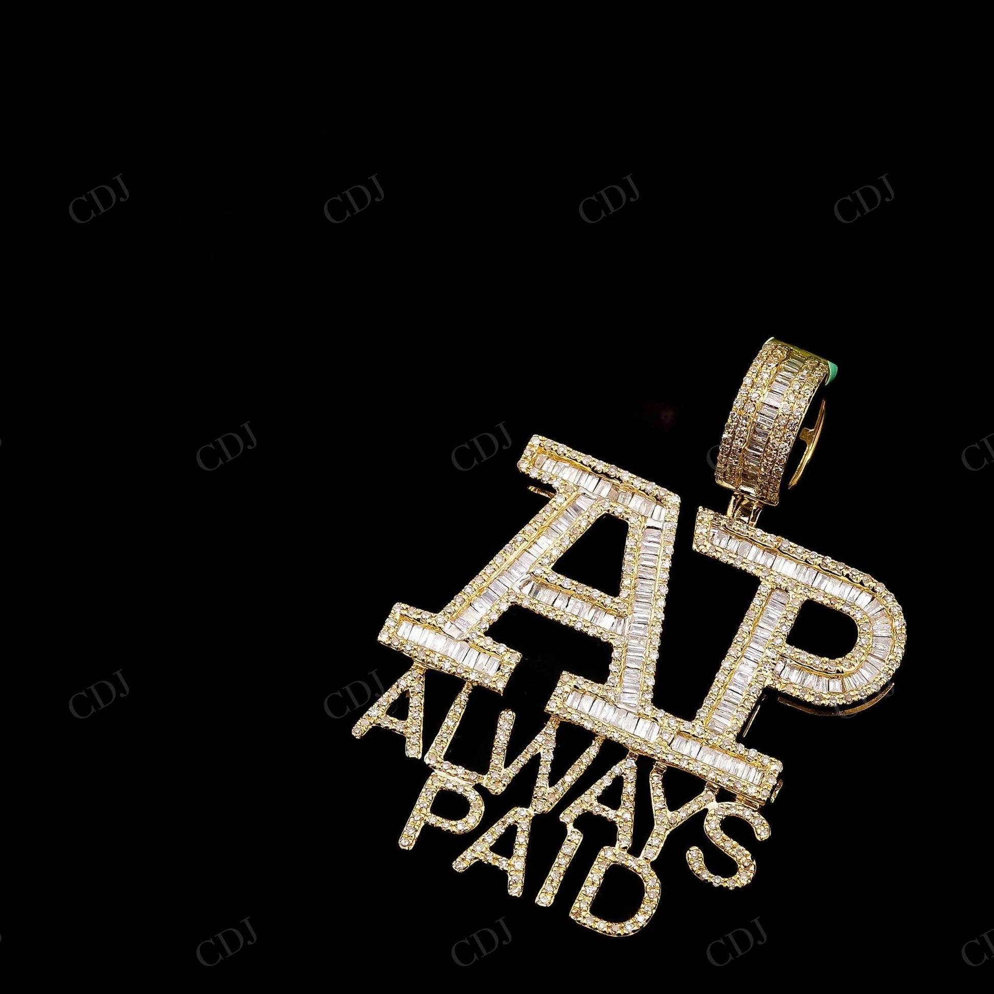 Custom AP 925 Sterling Silver Fully Iced Out Rapper Pendant Hip Hop Pendent customdiamjewel