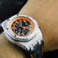 AP Chrono Black Strap Moissanite Watch customdiamjewel