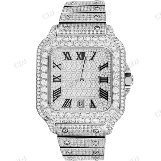 Fully Iced Out Moissanite Diamond Automatic Movemnet Hip Hop Watch customdiamjewel