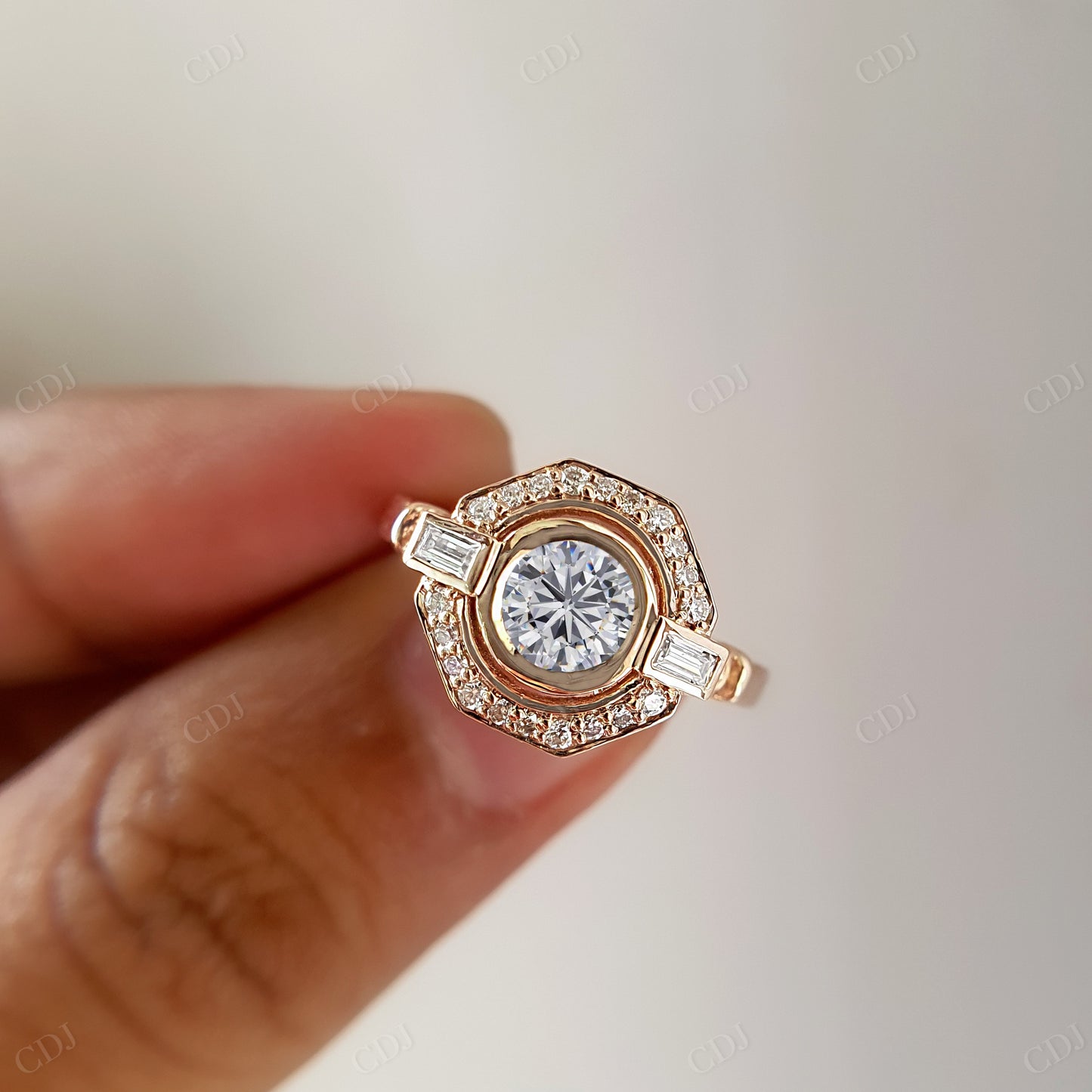 Round Cut Lab Grown Diamond Engagement Ring