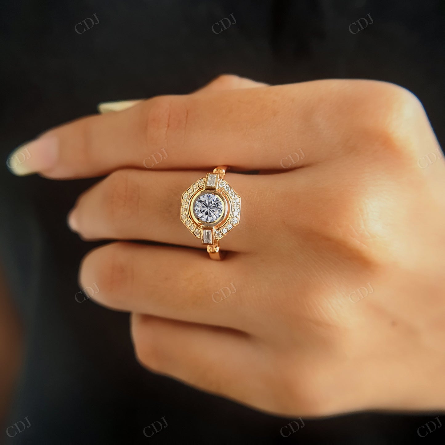 Round Cut Lab Grown Diamond Engagement Ring